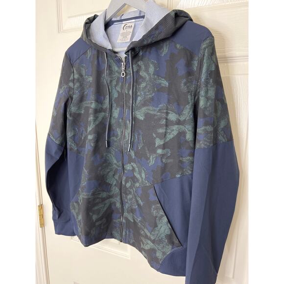 ZYIA Active Lightweight Hooded Full Zip Evening Paradise Mesh Jacket Womens M - Picture 4 of 9